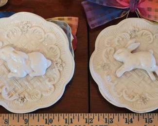 Porcelain bunny wall hangings