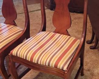 Pair of vintage cherry empire chairs