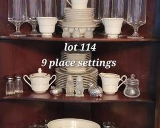 Noritake china, contents of china cabinet