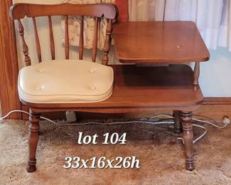 Vintage maple wood telephone table