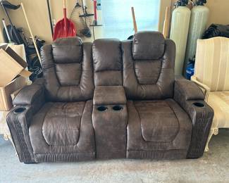 Brown Leather Electric Reclining  Movie Theater Chairs 