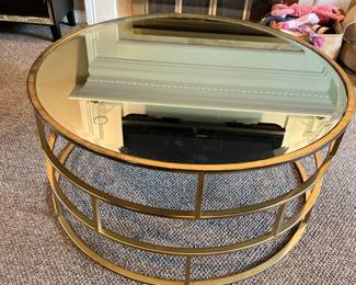 Brass and Mirror Coffee Table