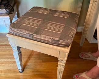 Small Beige Stool/Ottoman