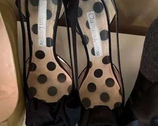 Christian Lacroix Open Side Bow Black Satin Pumps