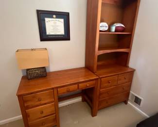 Desk with Hutch/Bookcase. 3 pieces, not attached.