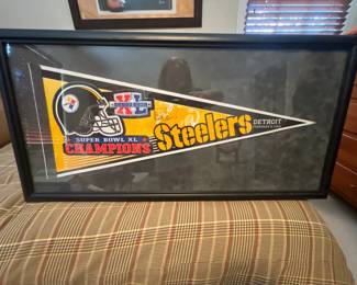 Bill Cowher Autograph - 2006 Pittsburg Steelers Super Bowl XL/40 Champions Pennant