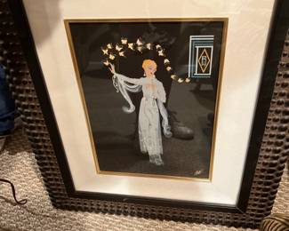 Erte Print 1991 FEDORA BUTTERFLY BUTTERFLIES