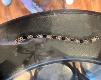 Onxy and Diamond XO Bracelet