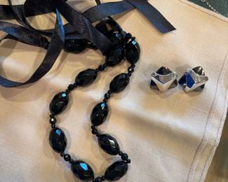 French Jet Beaded Necklace