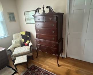 Queen Anne Style Mahogany Highboy