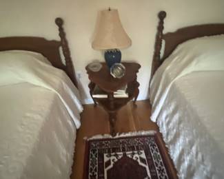 Twin Four Poster Wood Bed set of 2