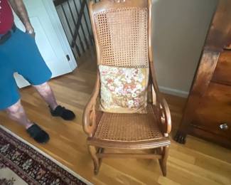 Vintage Caned Rocking Chair 