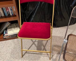 Red Velvet Fritz & Co folding chairs set of 4