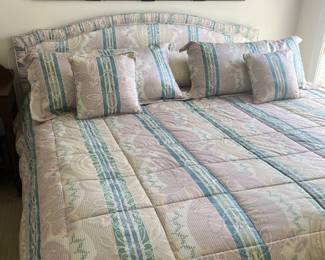 king size bedding/matching headboard