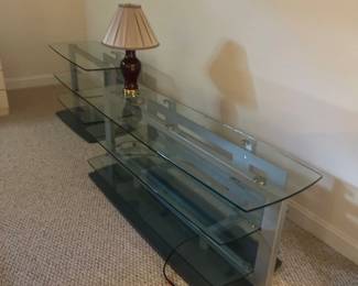 glass console table