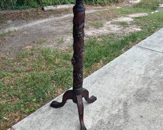 Beautiful Grape Carved Vintage Candlestand
