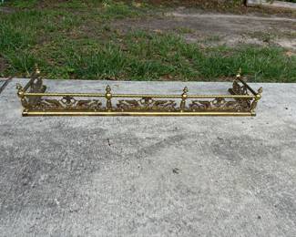 Fancy Vintage Brass Fireplace Fender