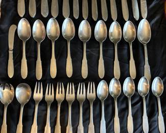 Great 36 Piece Lot George Jensen Stainless “Mitra” flatware