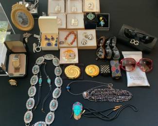 Christian Dior, Dolce & Gabbana Sunglasses.  Lapis Sterling Earrings/Pendant Set. Seiko Watches and more. 
