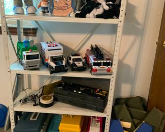 Fishing Tackle-boxes, Lift Jackets, Fishing Poles. 