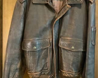 Vintage Leather Bomber Jacket