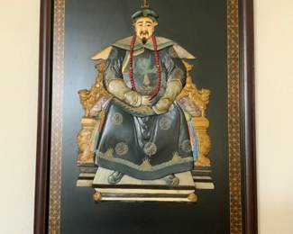 Chinese Shou Shan Emperor & Empress Carved Soapstone 