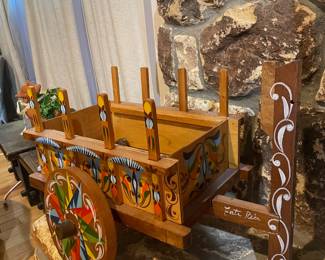 Costa Rican Hand-painted Oxen Cart Folk Art