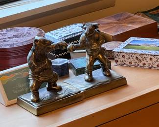 Bear and Bull bookends