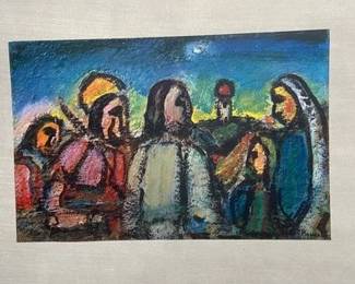Original Heliogravure by Georges Rouault "Christ et disciples" for "Stella Vespertina" portfolio (1947)
