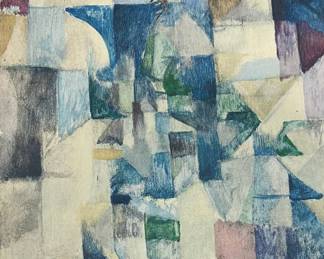 Robert Delaunay - La fenêtre no. 2 (1957)  Pochoir after painting, unframed