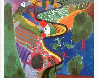 David Hockney – Nichols Canyon (1980) is a Louisiana poster from the exhibition with David Hockney