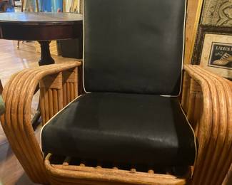RETRO, 5 STRAND PRETZEL, RATTAN LOUNGE CHAIR