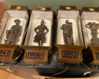 Anheuser Busch Beer, Light-Up Band Advertising Signs RARE Find