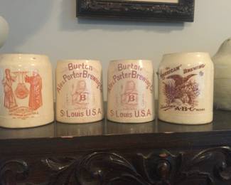 RARE EARLY PRE PROHIBITION MUGS, 1898-1900, PRE- ANHEUSER BUSSCH BREWERY