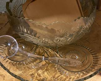 HUGE, VINTAGE PUNCH BOWL SET