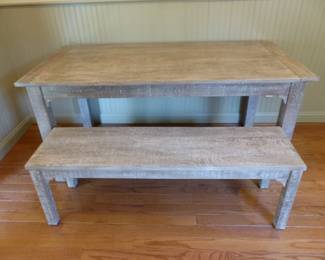 Pottery Barn "Thalia" dining table with bench (no chairs)