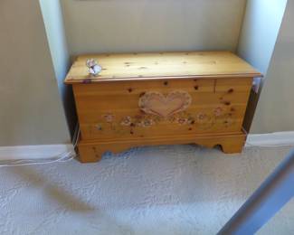 Cedar chest with painted heart