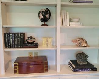 Brass Bound Lap Desk.  Books. Decor Items.