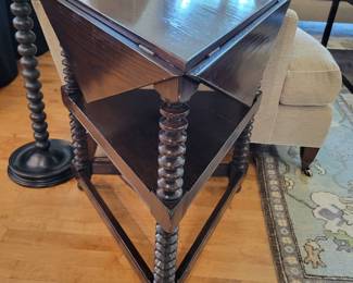  Triangular shaped Drop Leaf Side Table.