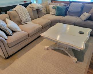 Nail head Sectional . Coffee Table. 
