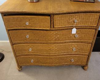 Natural Wicker Dresser.