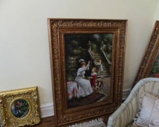 Ornately framed decorative art