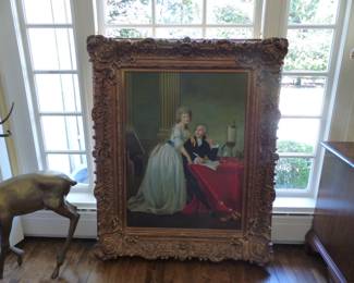 Large ornately framed decorative art