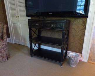 Cabinet with open display shelves