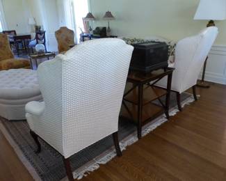 Pair of neutral wing chairs