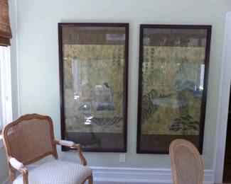 Pair of framed Asian art