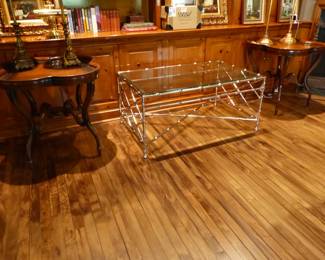 Faux bamboo chrome/glass coffee table