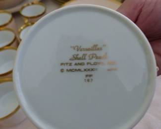 Fitz and Floyd "Versailles" Shell Peach dinnerware set