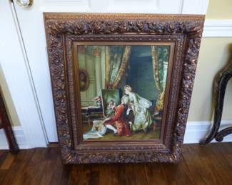 Ornately framed decorative art