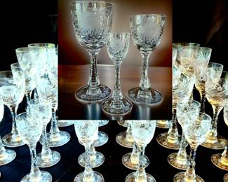 36-pc Vintage Cut Crystal Stemware Service for 12 "Astor" by HAWKES GLASS CO. $695 or bid #19